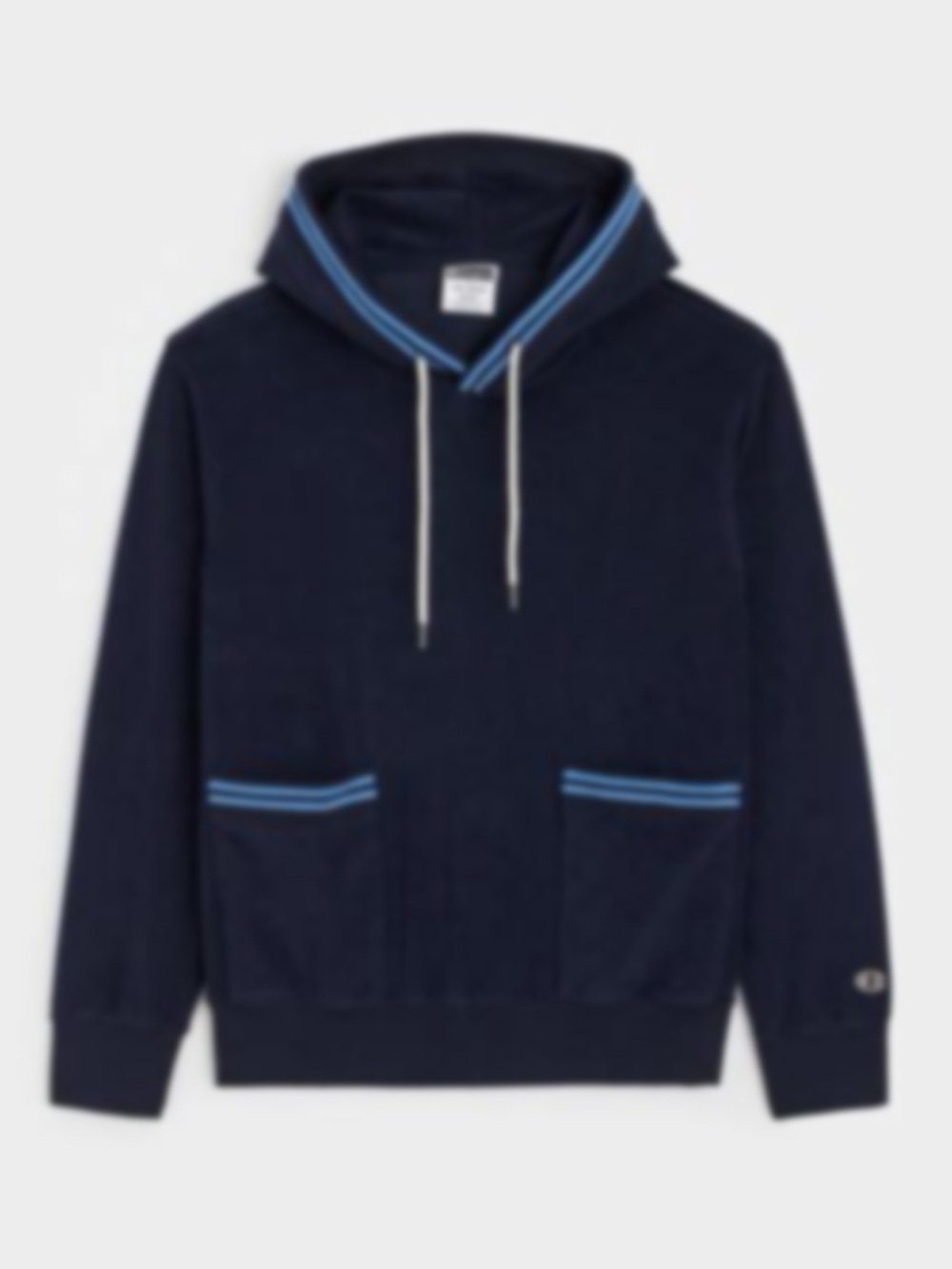 Todd Snyder x Champion Tipped Terry Popover Hoodie Large Navy